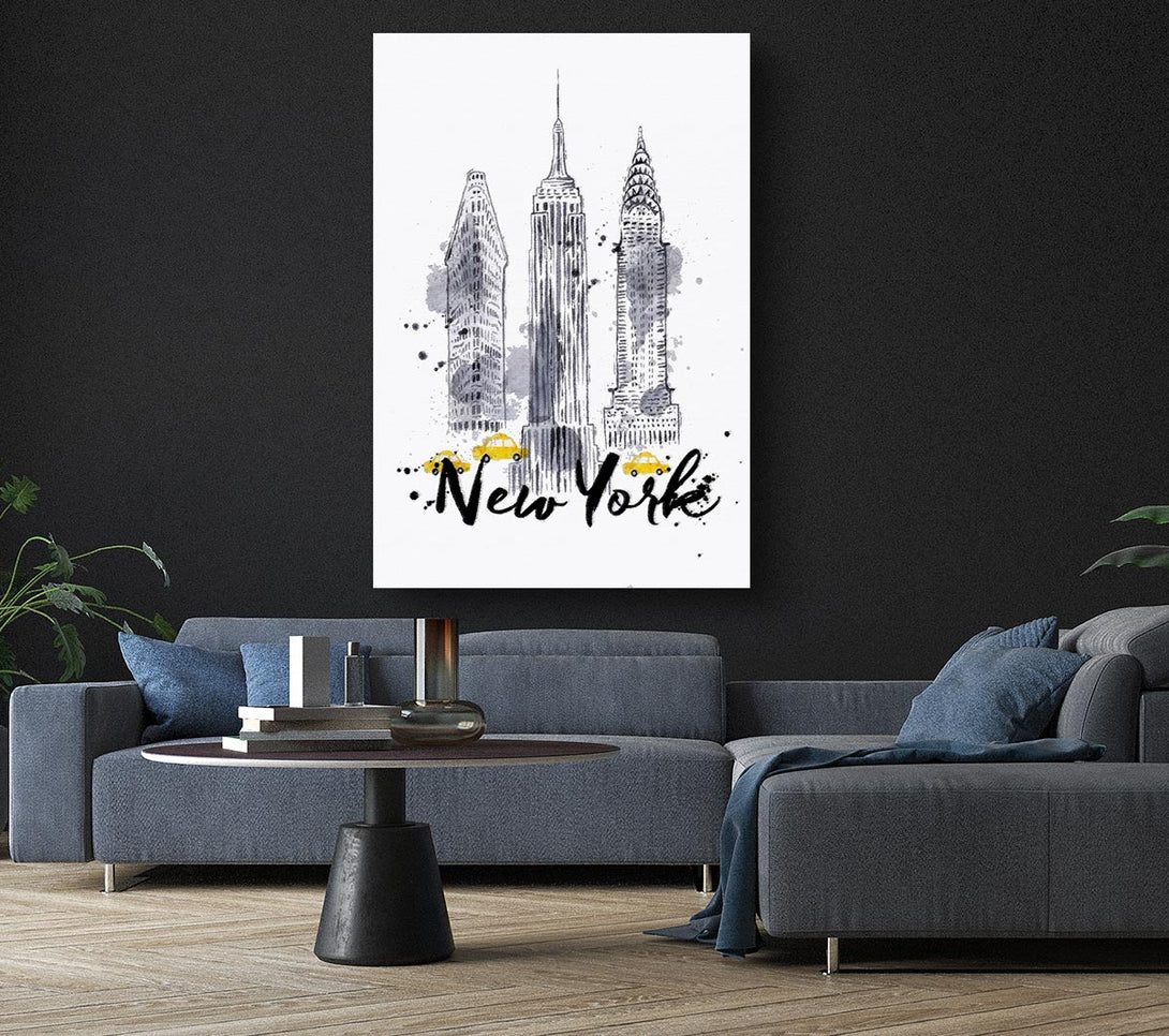 Picture of Outline Of NYC Canvas Print Wall Art