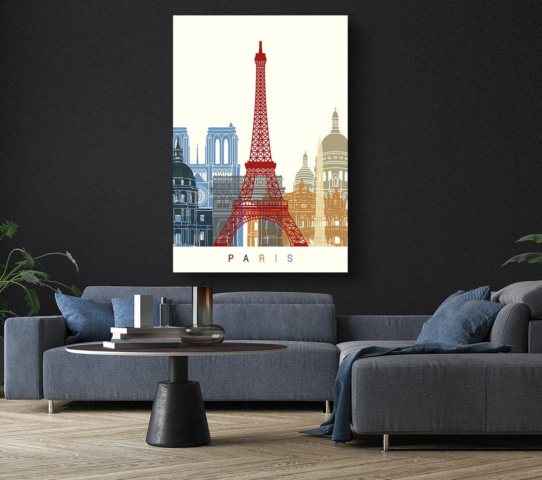 Picture of Eiffel Tower Retro 1 Canvas Print Wall Art