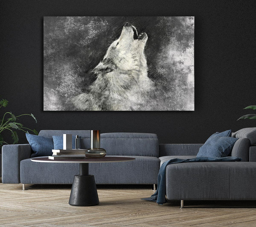 Picture of Howling Wolf Calling His Canvas Print Wall Art