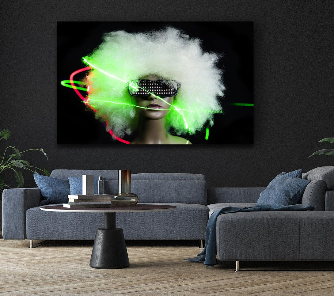 Picture of Neon light afro Canvas Print Wall Art