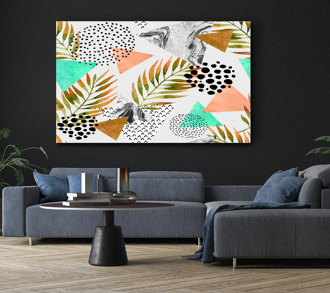 Picture of Mix Mid Century Plants And Patterns Canvas Print Wall Art