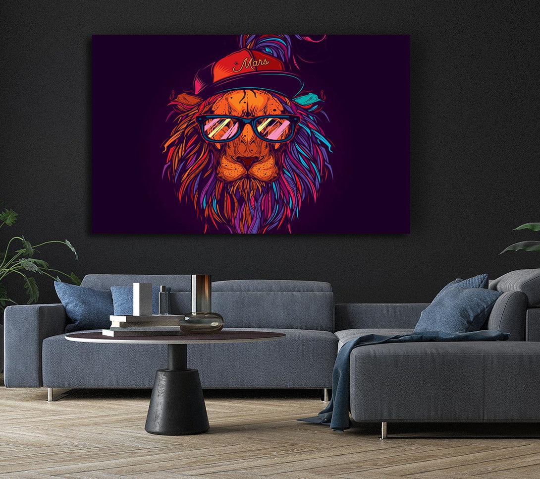 Picture of Lion Sunglasses Canvas Print Wall Art