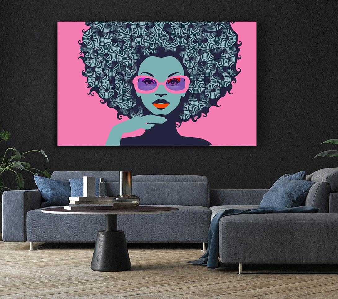 Picture of Glasses Big Hair Woman Canvas Print Wall Art