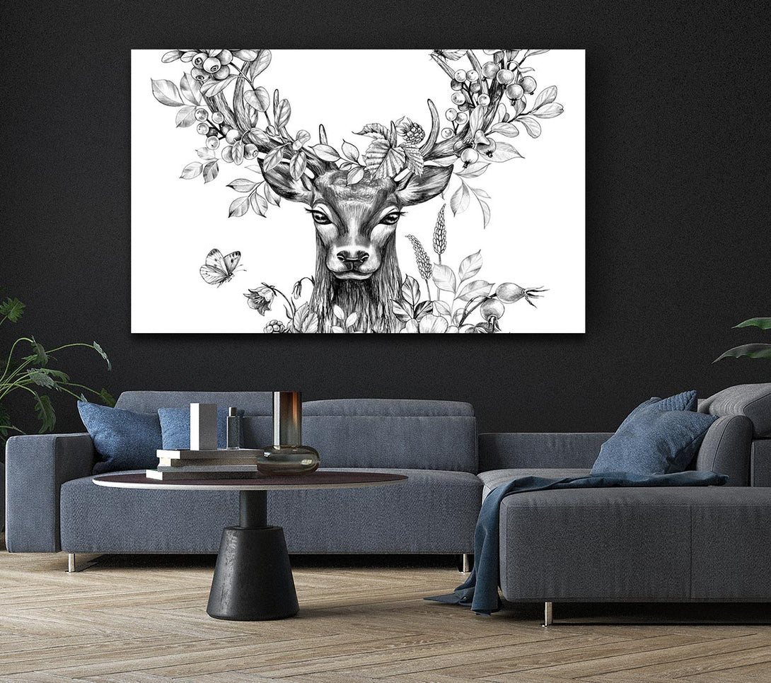 Picture of The Floral Deer Canvas Print Wall Art