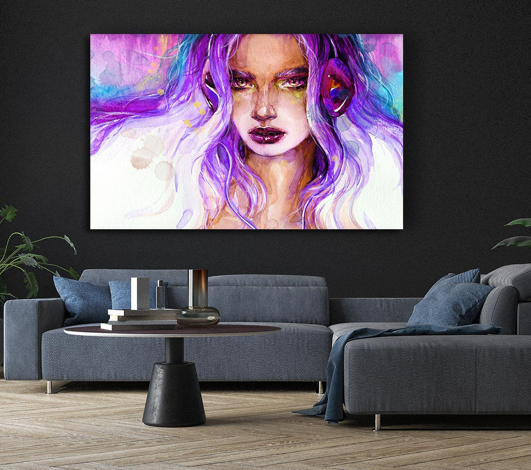 Picture of Lilac Woman Watercolour Canvas Print Wall Art