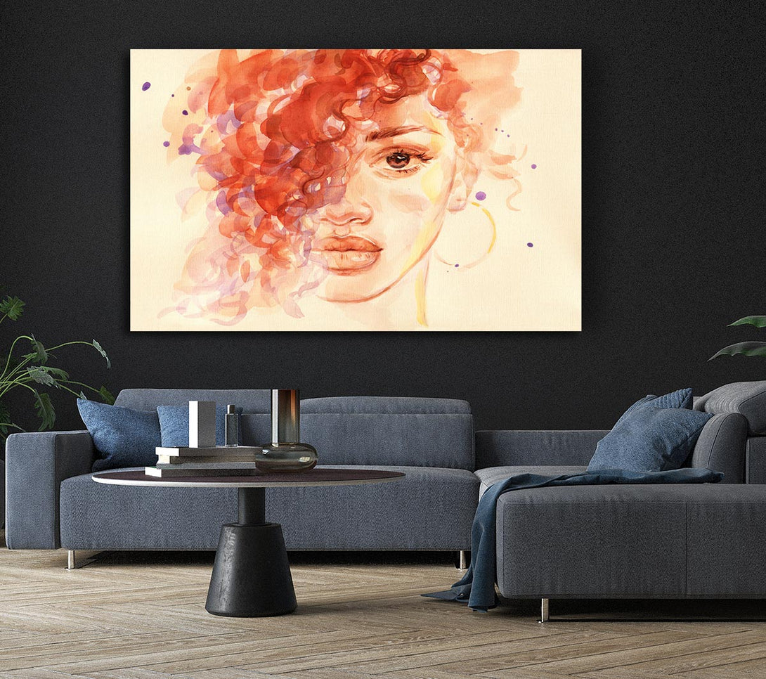 Picture of The Face Of Watercolour Canvas Print Wall Art