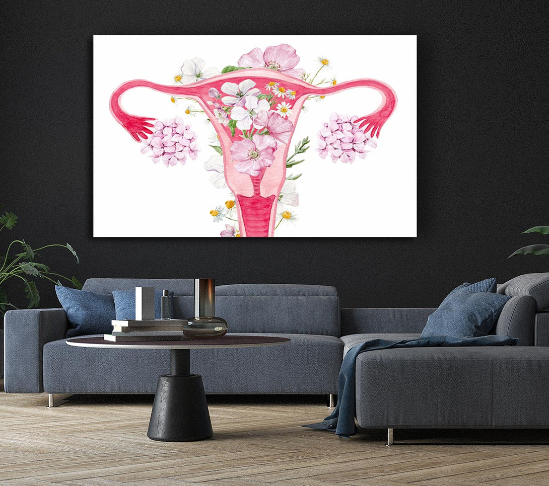 Picture of Floral Female Anatomy Canvas Print Wall Art