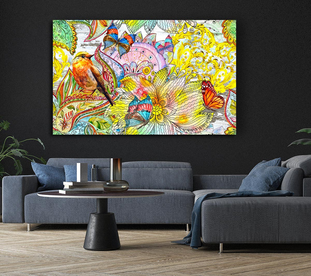 Picture of Beautiful Patterns Of India Butterflies Canvas Print Wall Art