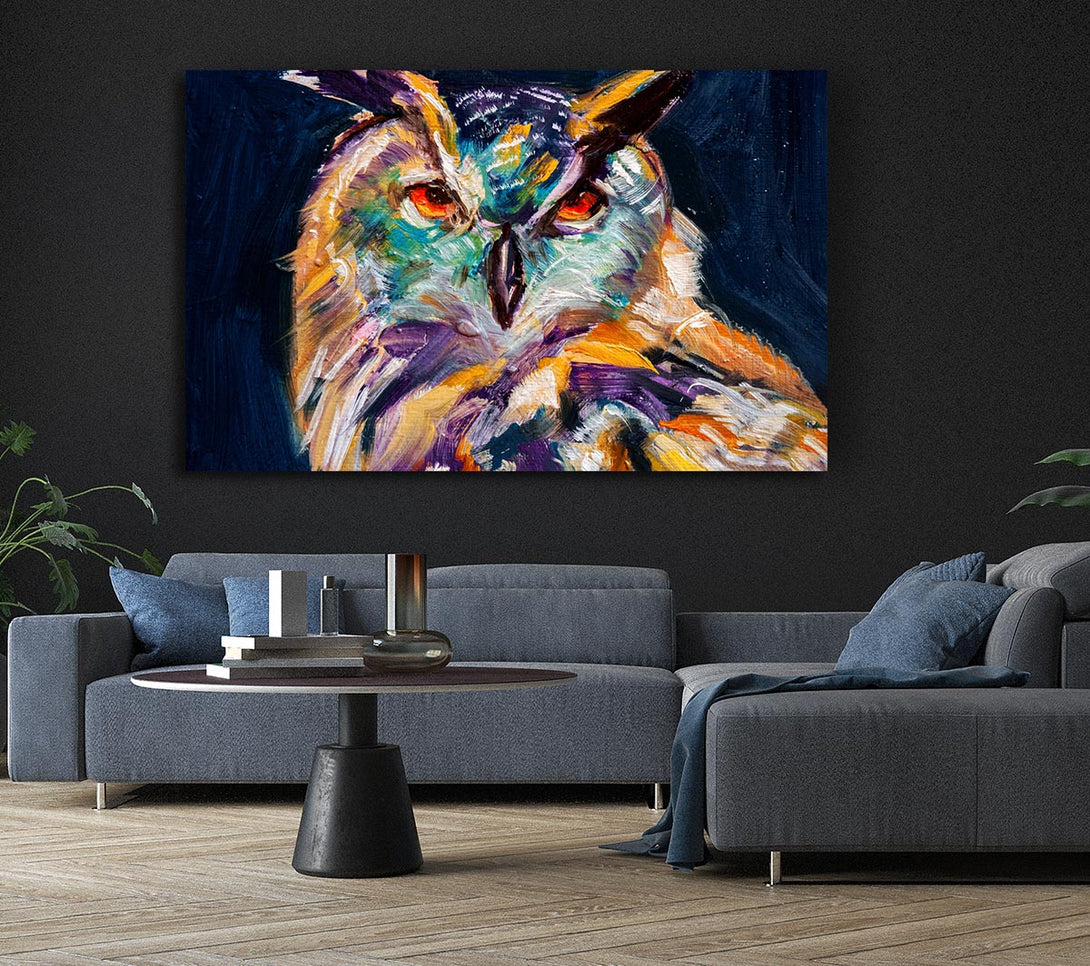 Picture of The Vivid Owl Stare Canvas Print Wall Art