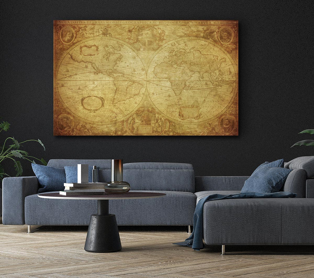 Picture of The Map Of The World Vintage Canvas Print Wall Art