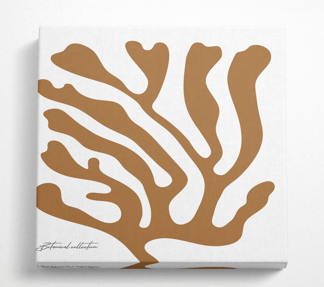 A Square Canvas Print Showing Botanical Coral Beige Square Wall Art