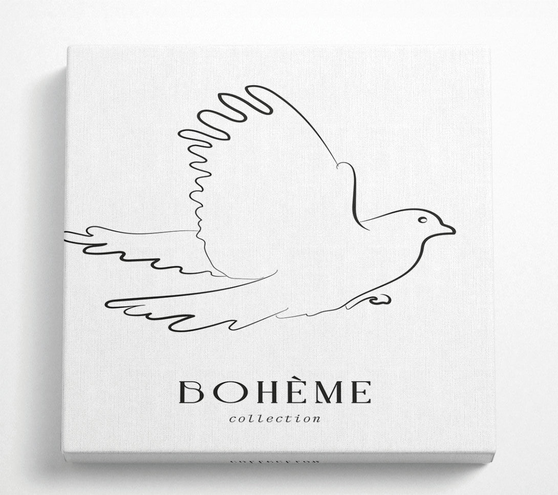 A Square Canvas Print Showing Boheme Dove Square Wall Art