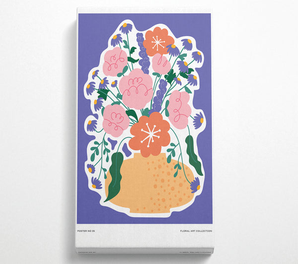 The Vase Of Flowers On Lilac