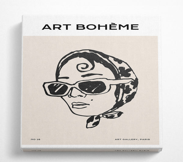 A Square Canvas Print Showing Fashion Lady Square Wall Art