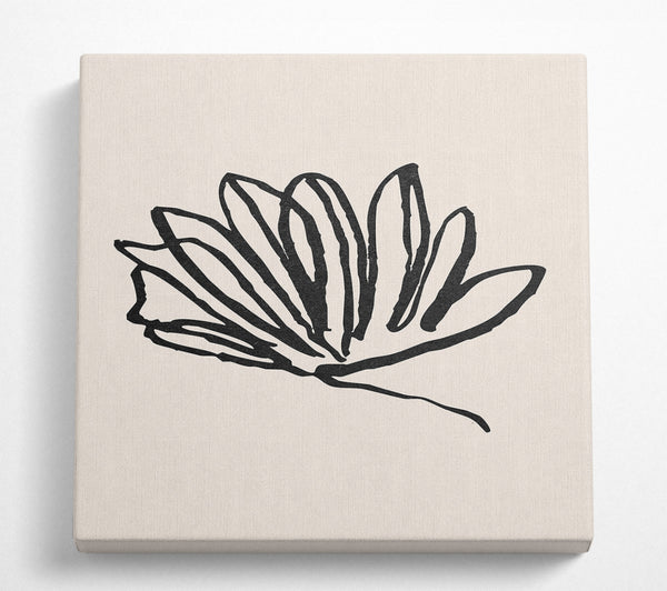 A Square Canvas Print Showing Squiggle Leaf Lines Square Wall Art