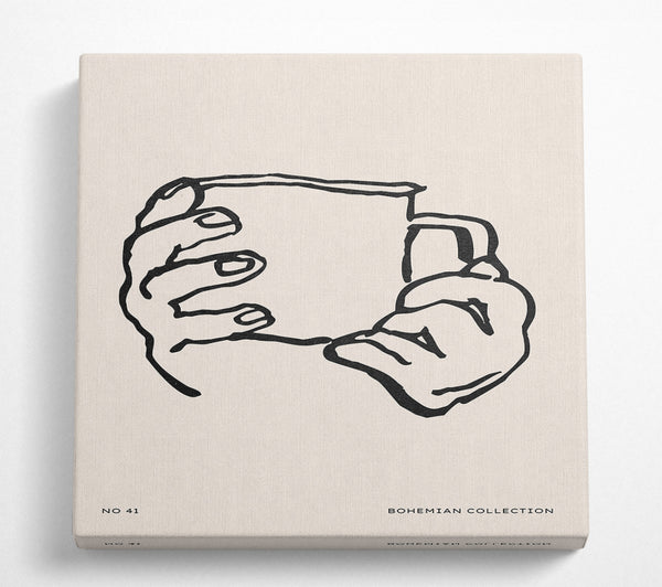 A Square Canvas Print Showing Cup In Hands Square Wall Art