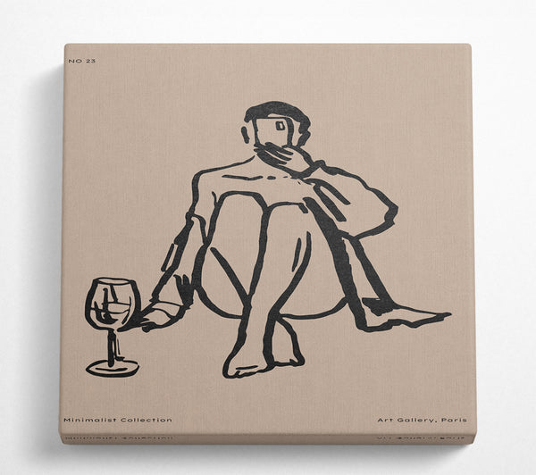 A Square Canvas Print Showing One More Glass Of Wine Square Wall Art