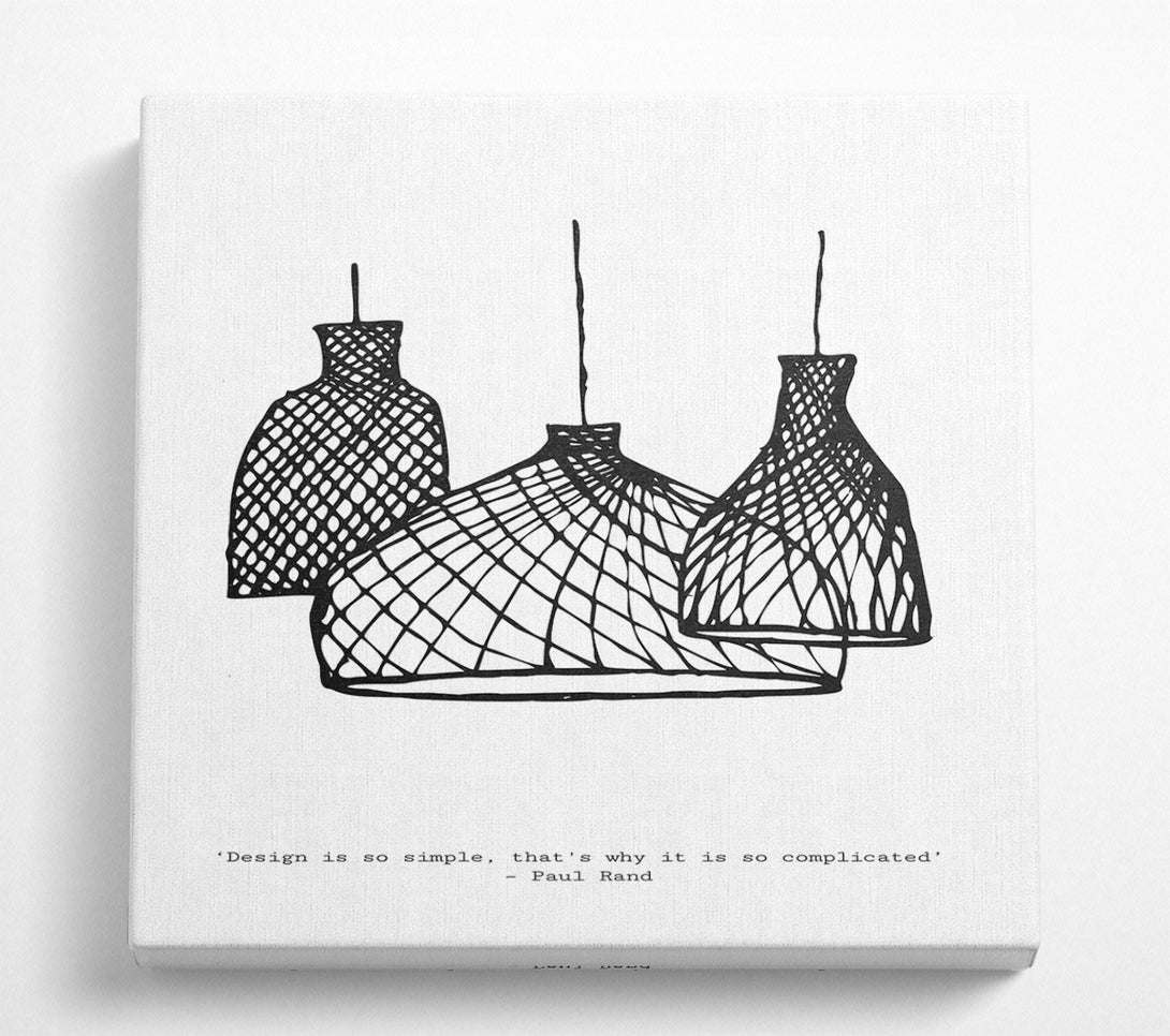 A Square Canvas Print Showing Trio Of Lampshades Square Wall Art