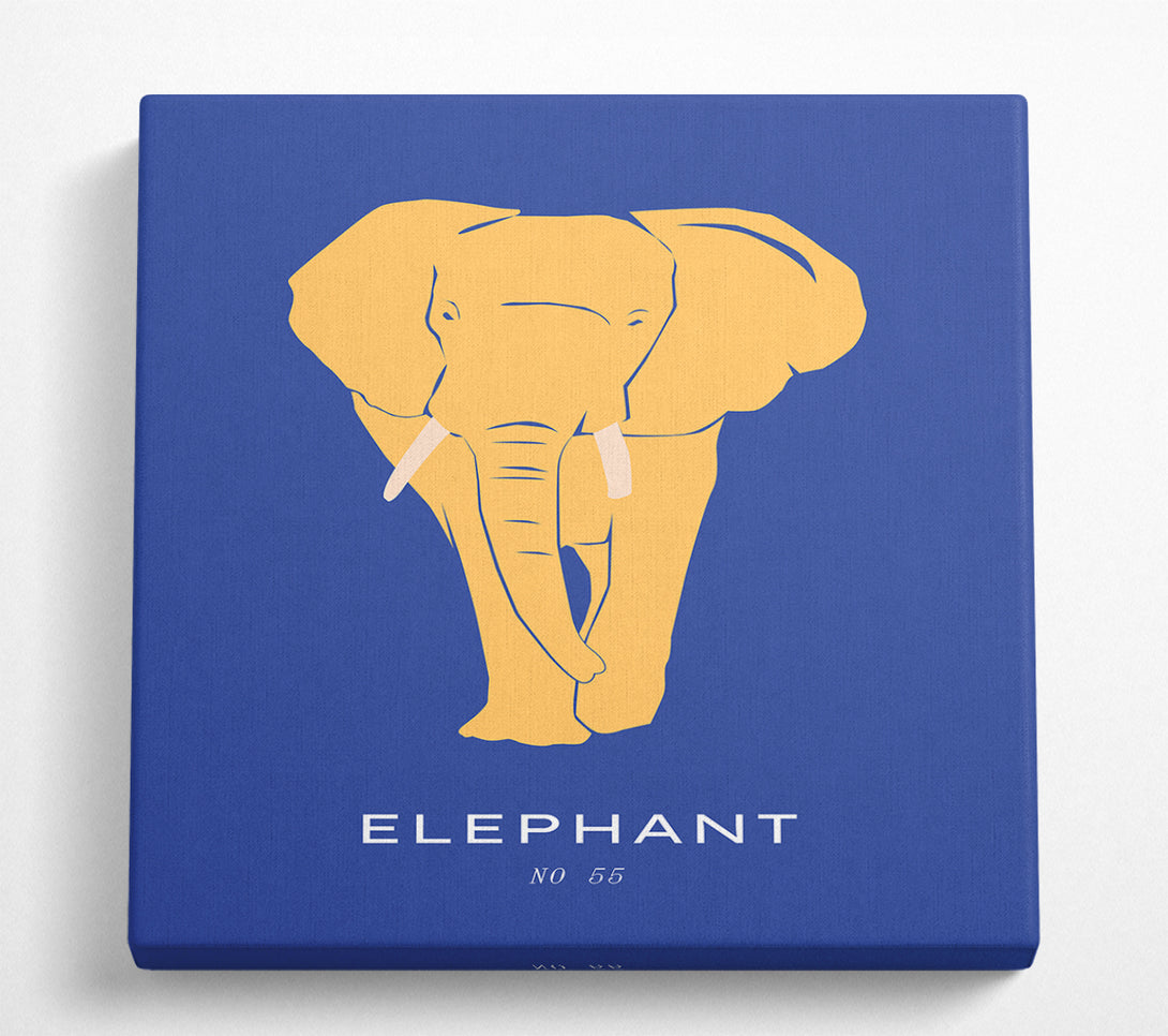 A Square Canvas Print Showing Bold Elephant Square Wall Art