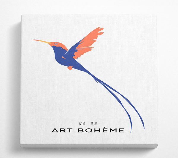 A Square Canvas Print Showing Hummingbird Flight Square Wall Art