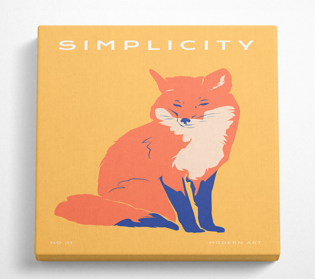 A Square Canvas Print Showing The Orange Fox Square Wall Art