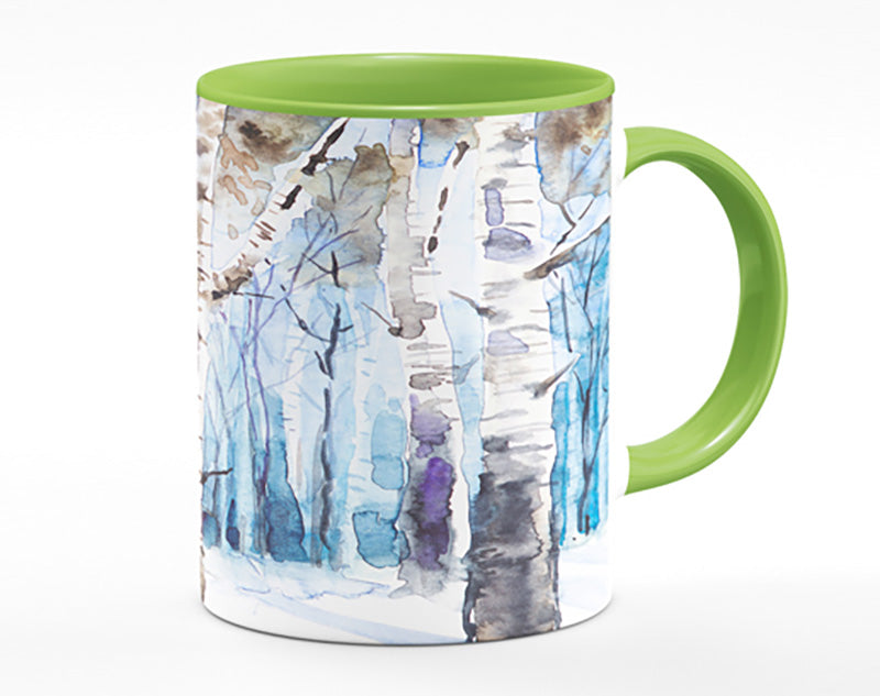 The Beautiful Birch Trees In The Snow Mug