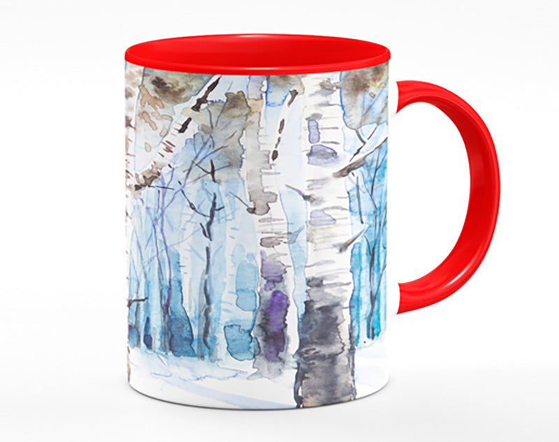 The Beautiful Birch Trees In The Snow Mug