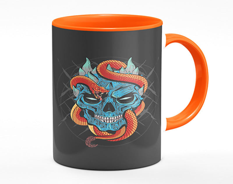 Snake Wrapped Around A Skull Mug