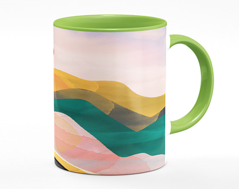 Red Sun Mountain Abstract Mug