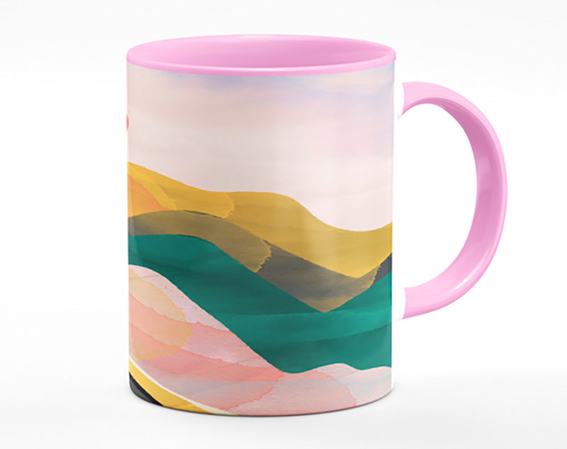 Red Sun Mountain Abstract Mug