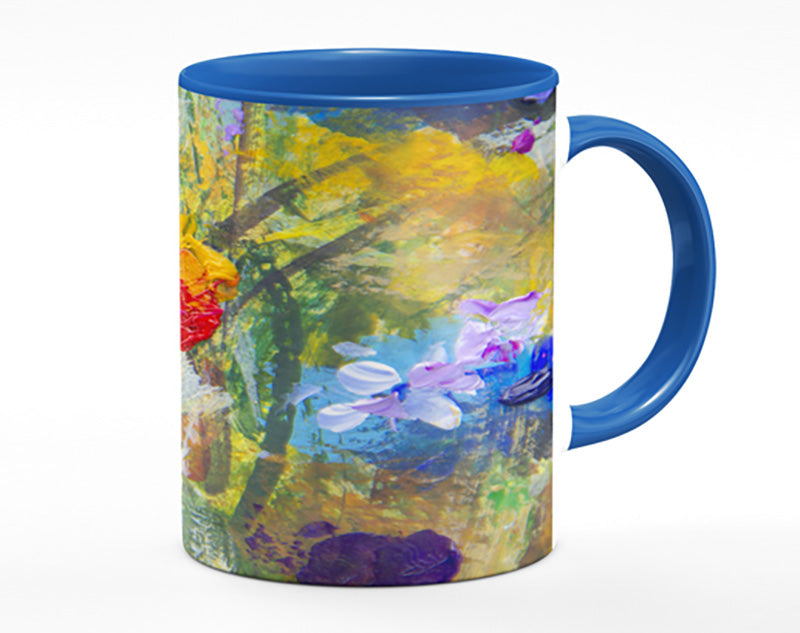 Red Flower Abstract Paints Mug