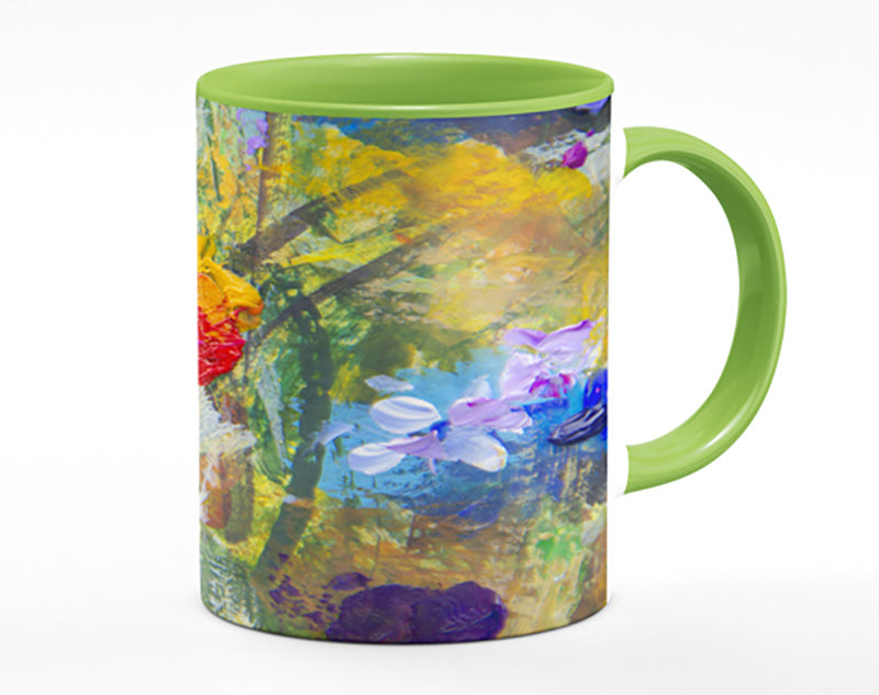 Red Flower Abstract Paints Mug