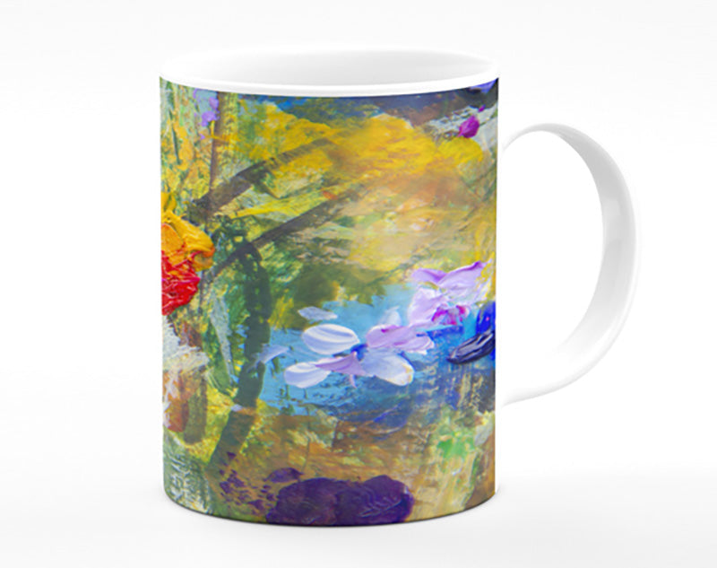 Red Flower Abstract Paints Mug