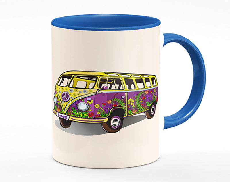 Flower Power VW Camper Van Mug