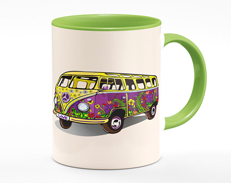 Flower Power VW Camper Van Mug