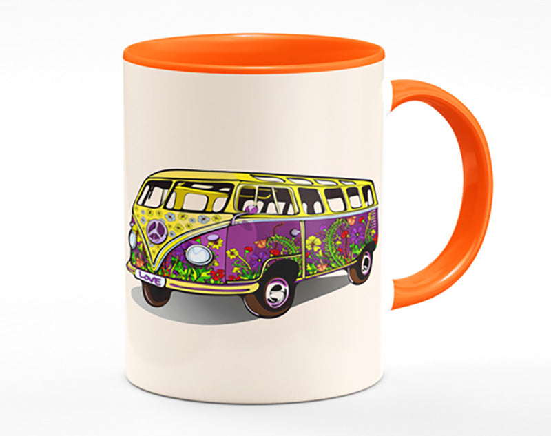 Flower Power VW Camper Van Mug