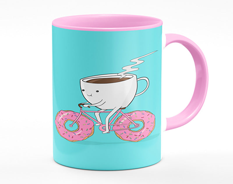 Coffee Riding A Donut Bicycle Mug