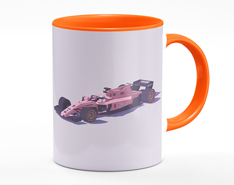 Pink F1 Car Mug