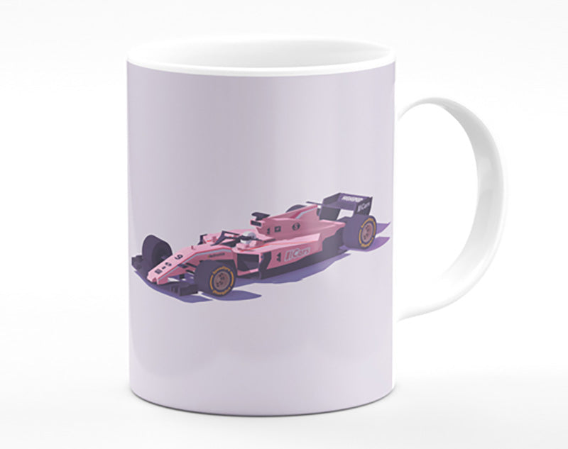 Pink F1 Car Mug