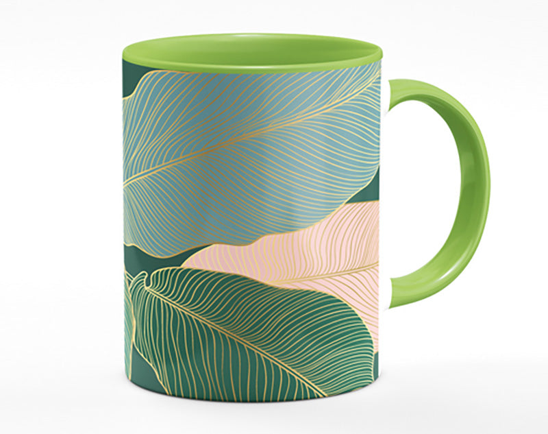 Palm Leaf Gold Lines Mug