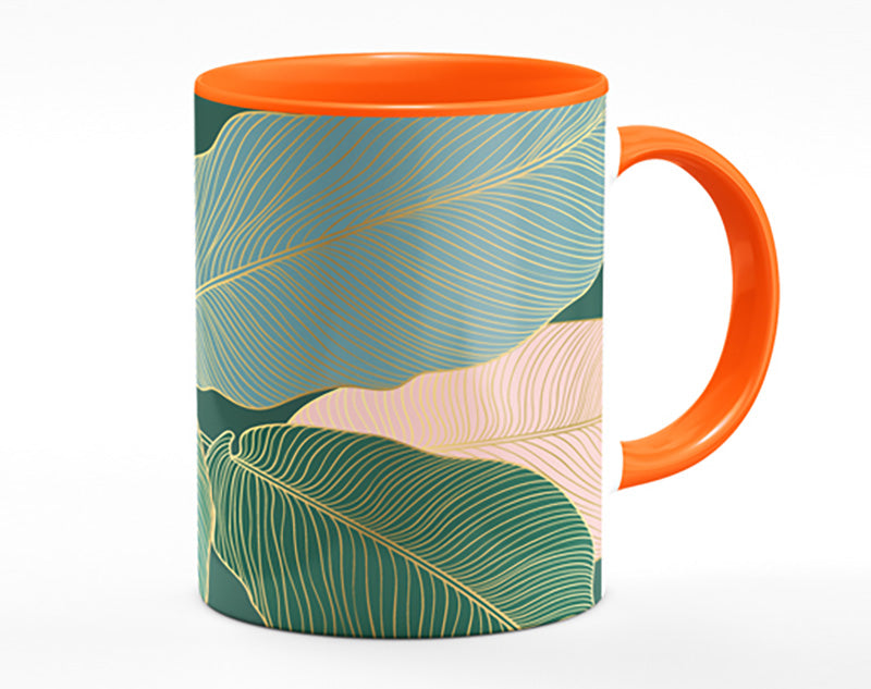 Palm Leaf Gold Lines Mug