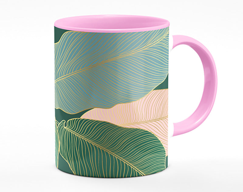 Palm Leaf Gold Lines Mug