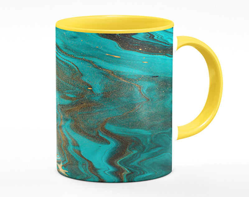 Turquoise And Teal Oil Flow Mug