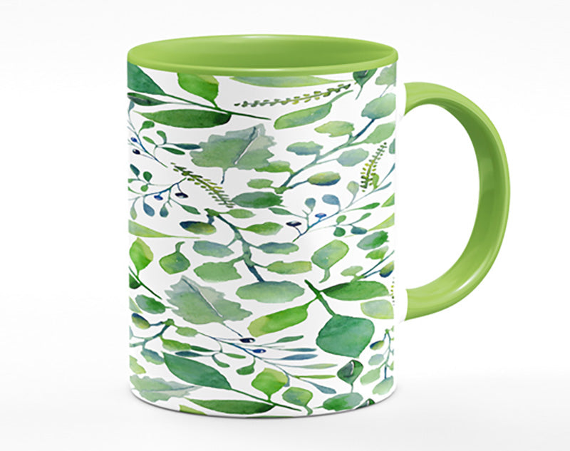 Green Leafy Pattern Mug