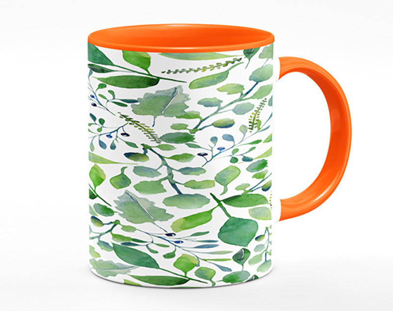 Green Leafy Pattern Mug