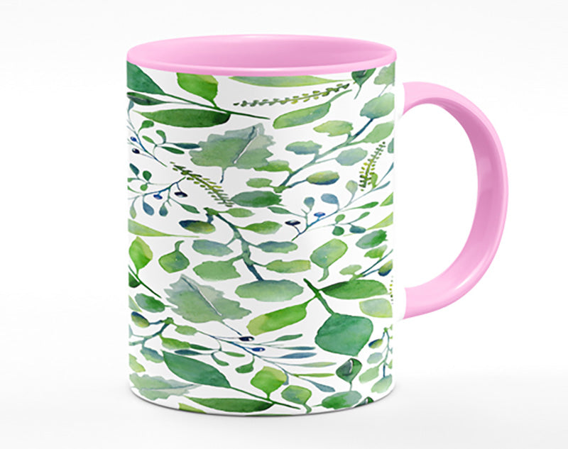 Green Leafy Pattern Mug