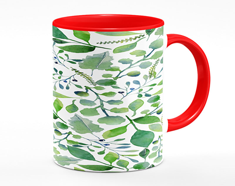 Green Leafy Pattern Mug