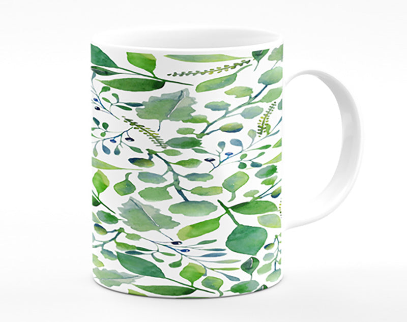 Green Leafy Pattern Mug