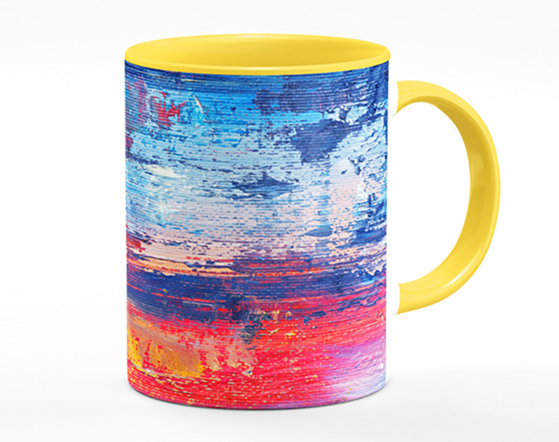 Textured colours on canvas media Mug