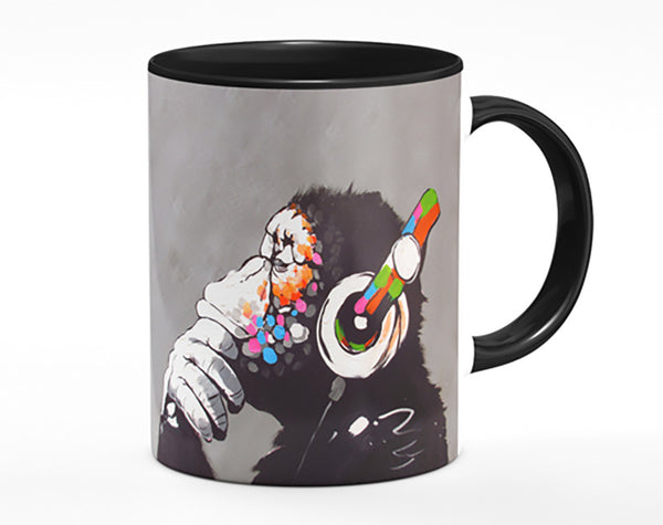 Chimp Headphones Thinking Mug